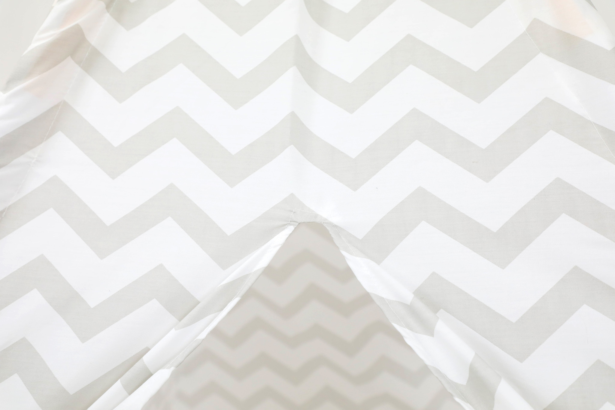 Tipi tent - speeltent met vloermat en kussens – grijs - zigzag