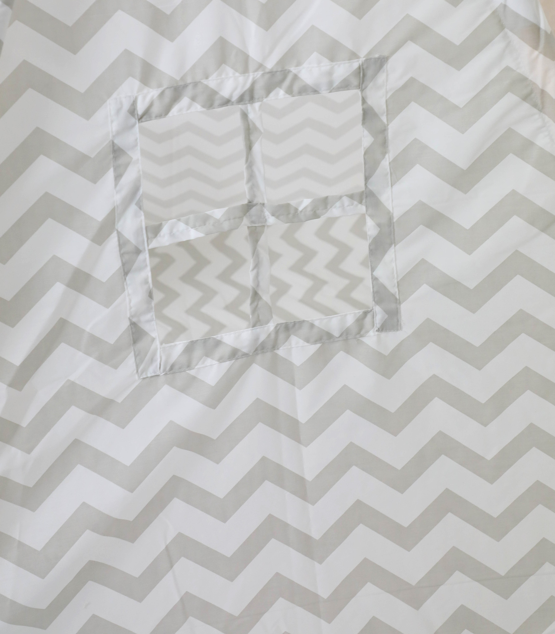 Tipi tent - speeltent met vloermat en kussens – grijs - zigzag