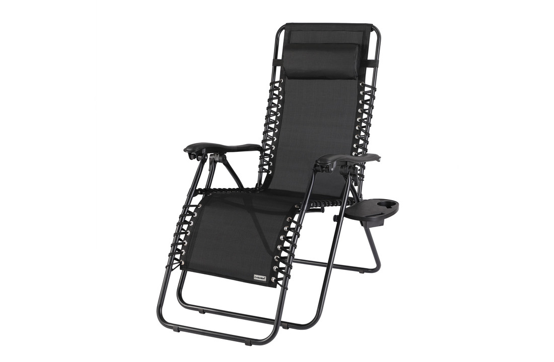 Ligstoel tuin - ligbed - 157,5 x 63,5 x 81 cm - zwart
