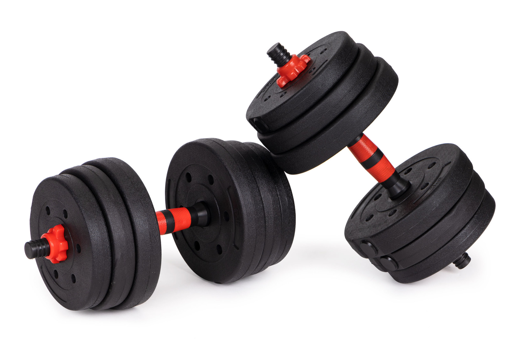 Verstelbare dumbbells - 40kg - 16 gewichten - halterset & stang