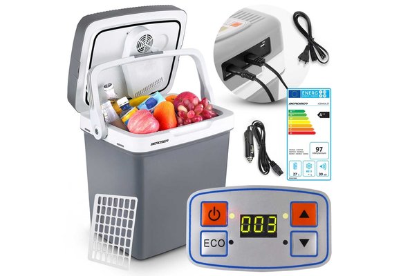 Koelbox met verwarmfunctie - 27 liter – grijs - usb