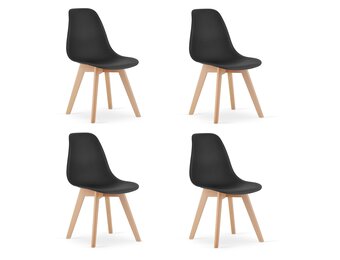 Eetkamerstoelen KITO - set van 4 eettafel stoelen - zwart