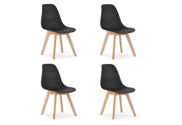 Eetkamerstoelen KITO - set van 4 eettafel stoelen - zwart