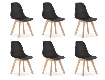 Eetkamerstoelen KITO - set van 6 eettafel stoelen - zwart