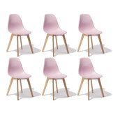 Eetkamerstoelen KITO - set van 6 eettafel stoelen - roze