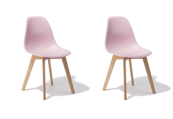 Eetkamerstoelen KITO - set van 2 eettafel stoelen - roze