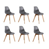 Eetkamerstoelen KITO - set van 6 eettafel stoelen - grijs