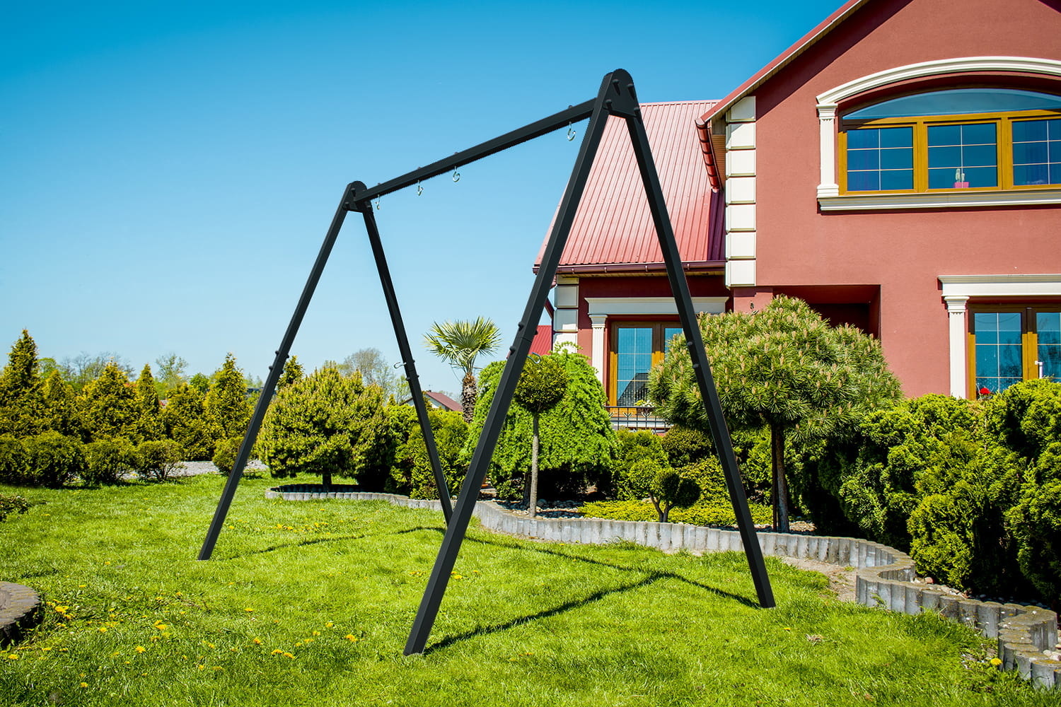 Schommelframe - en hangmat standaard - 260x195x230 cm - zwart