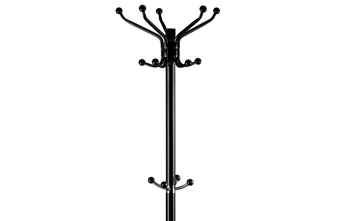 Kapstok - zwart - metaal - 14 haken - parapluhouder