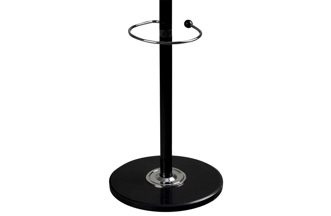 Kapstok - zwart - metaal - 14 haken - parapluhouder