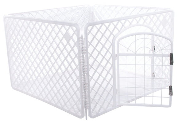 Puppyren - hondenren - opvouwbaar - 90x90x60 cm- wit