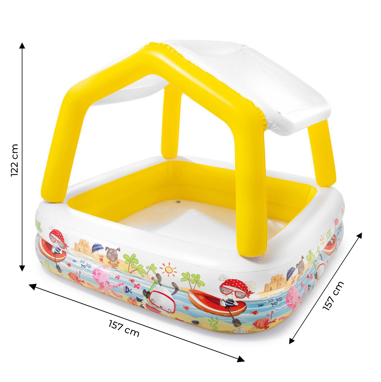 INTEX - baby zwembad - met afneembaar dak - 157x157x122 cm