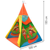 Tipitent speeltent - 100x100x135 cm - indianen wigwam