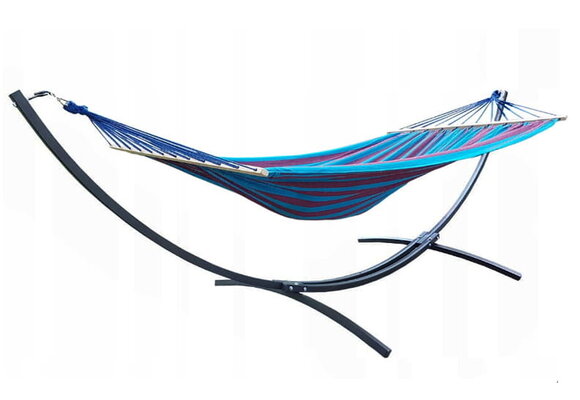 Hangmat standaard - zwart - incl. blauw paars hangmat - 220 x 160 cm