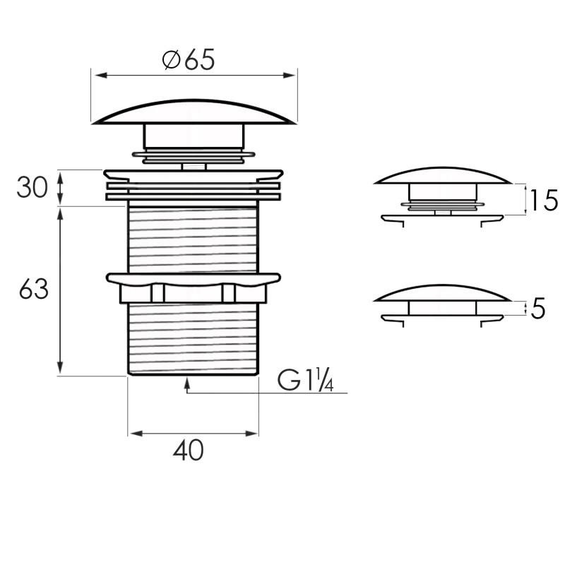 Wastafel sifon - met afvoerplug - mat zwart