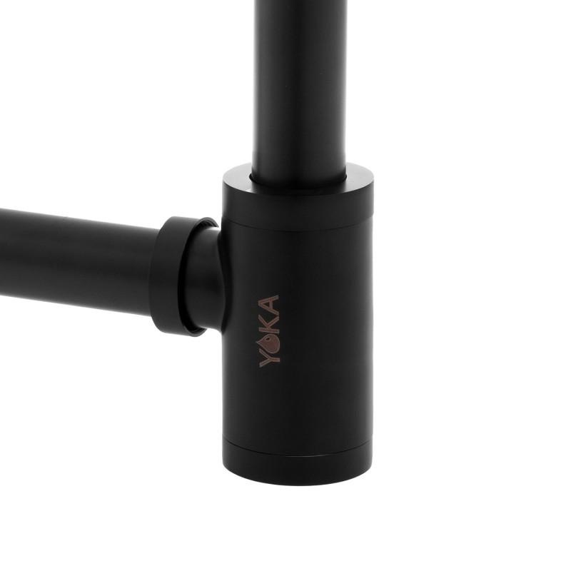 Wastafel sifon - met afvoerplug - mat zwart