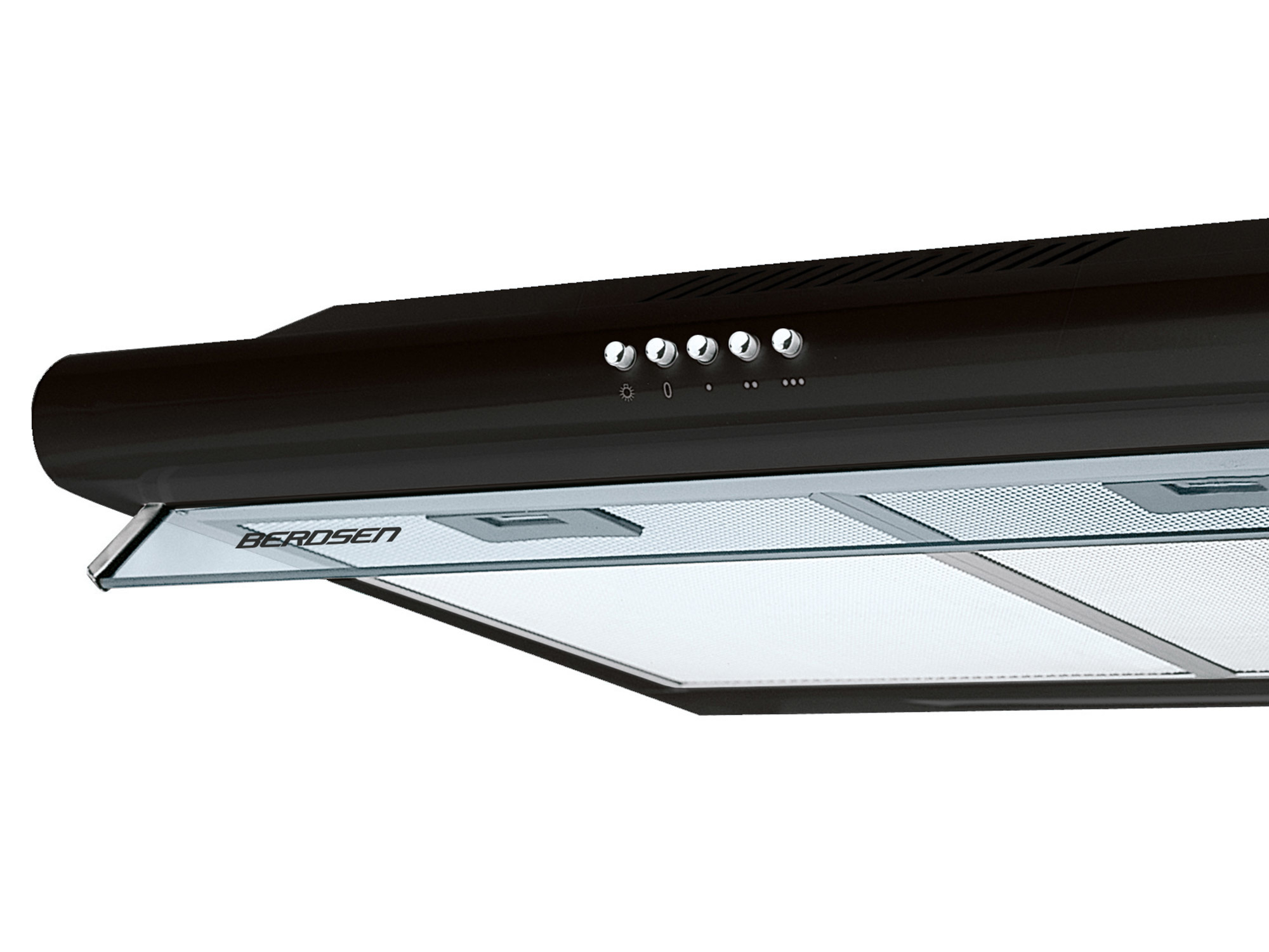 Afzuigkap 60 cm - onderbouw - zwart - Berdsen