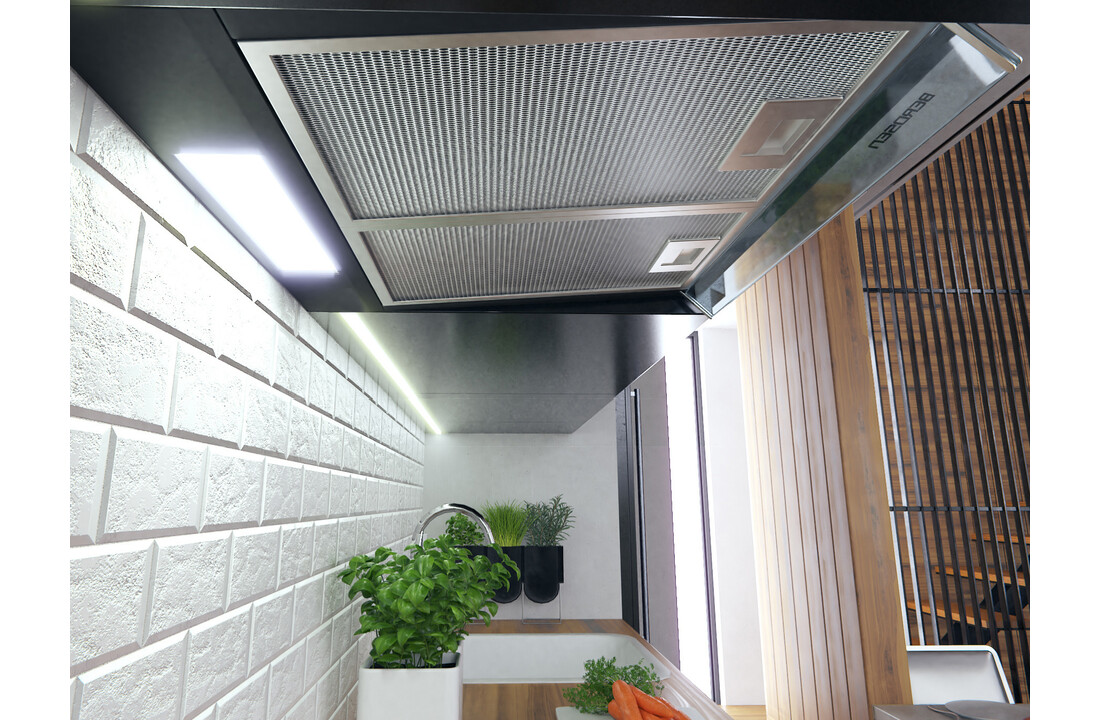 Afzuigkap 60 cm - onderbouw - zwart - Berdsen