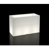 Plantenbak buiten - met LED verlichting - 80x35x50 cm - wit