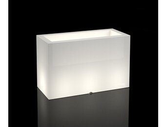 Plantenbak buiten - met LED verlichting - 80x35x50 cm - wit