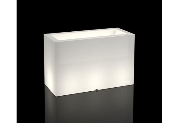 Plantenbak buiten - met LED verlichting - 80x35x50 cm - wit