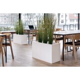 Plantenbak buiten - met LED verlichting - 80x35x50 cm - wit