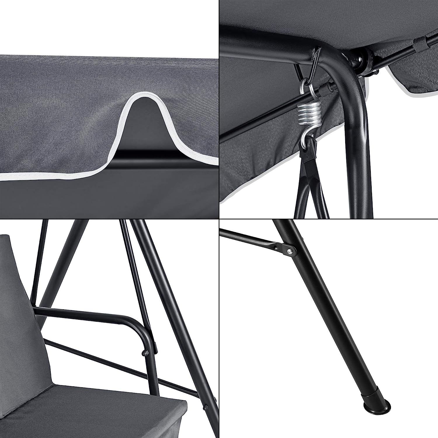 Schommelbank - tuin - 3 persoons - 170x110x152 cm - grijs