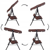 Schommelbank - tuin - 3 persoons - 170x110x152 cm - bruin