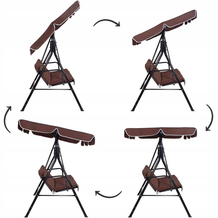 Schommelbank - tuin - 3 persoons - 170x110x152 cm - bruin