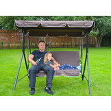 Schommelbank - tuin - 3 persoons - 170x110x152 cm - bruin