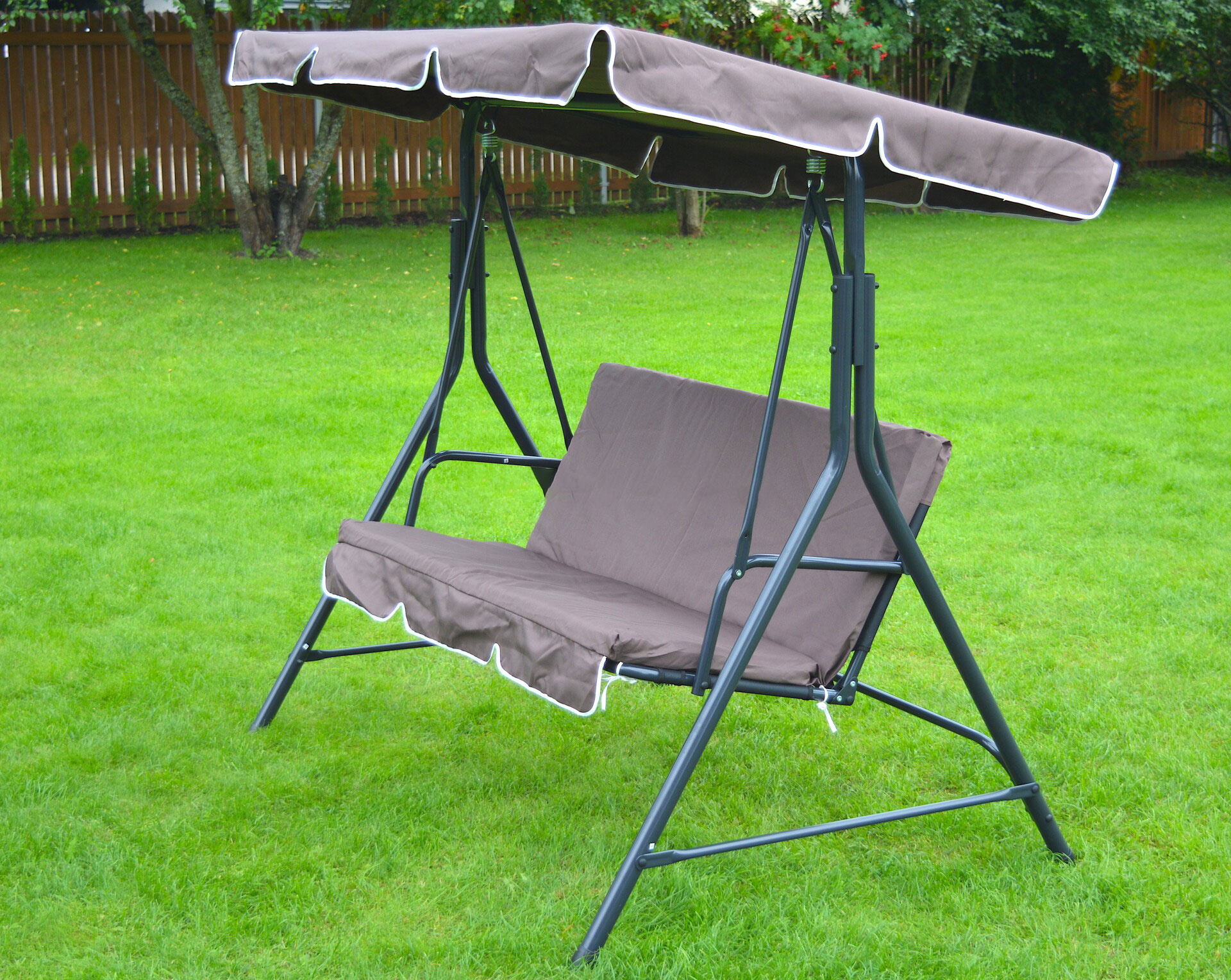 Schommelbank - tuin - 3 persoons - 170x110x152 cm - bruin