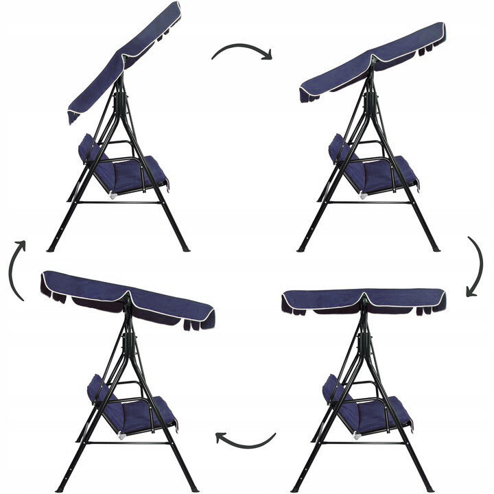 Schommelbank - tuin - 3 persoons - 170x110x152 cm - blauw