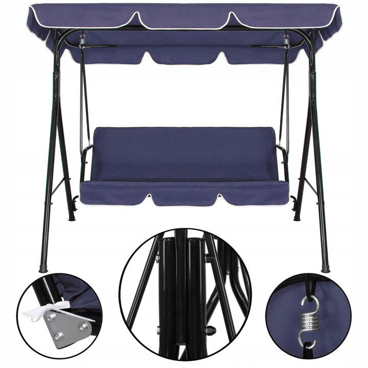 Schommelbank - tuin - 3 persoons - 170x110x152 cm - blauw