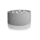Ballenbak - rond - 90x40 cm - met 200 ballen - grijs, wit