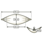 Hangmat met standaard - staal - 2 persoons - tot 220 kg - rood