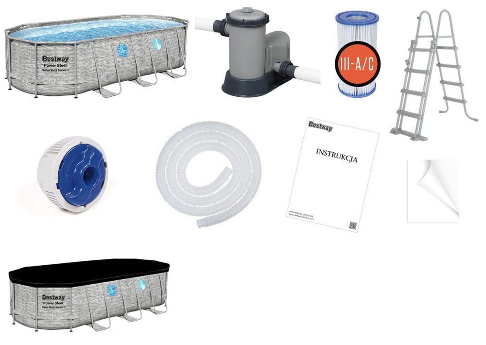 Bestway zwembad - met pomp en trap - 549x274x122 cm