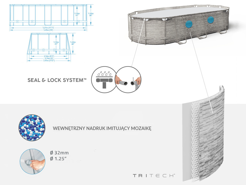 Bestway zwembad - met pomp en trap - 549x274x122 cm