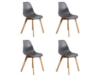 Eetkamerstoelen KITO - set van 4 eettafel stoelen - grijs