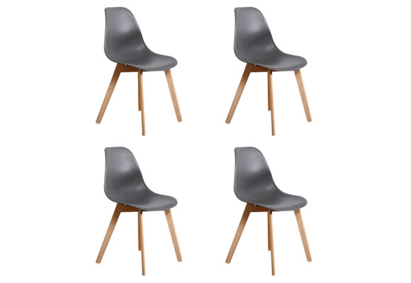 Eetkamerstoelen KITO - set van 4 eettafel stoelen - grijs