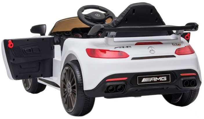 Elektrische kinderauto - Mercedes GTR AMG - 2x25W - wit