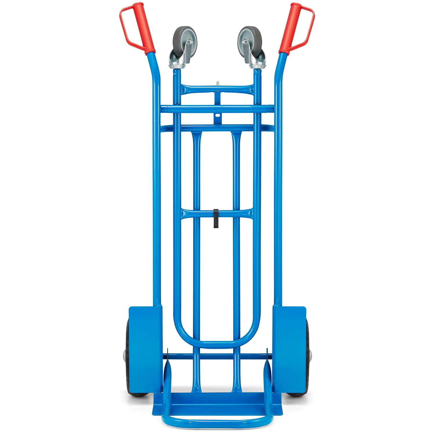 Steekwagen - transportwagen - 2-in-1 - tot 150 kg - blauw, rood