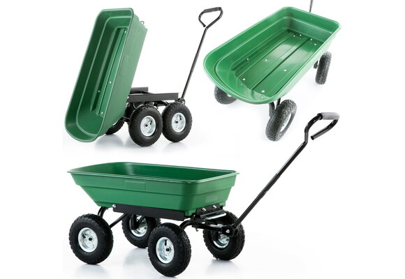 Tuinkar - kruiwagen - tot 350 kg - met kiepfunctie - groen