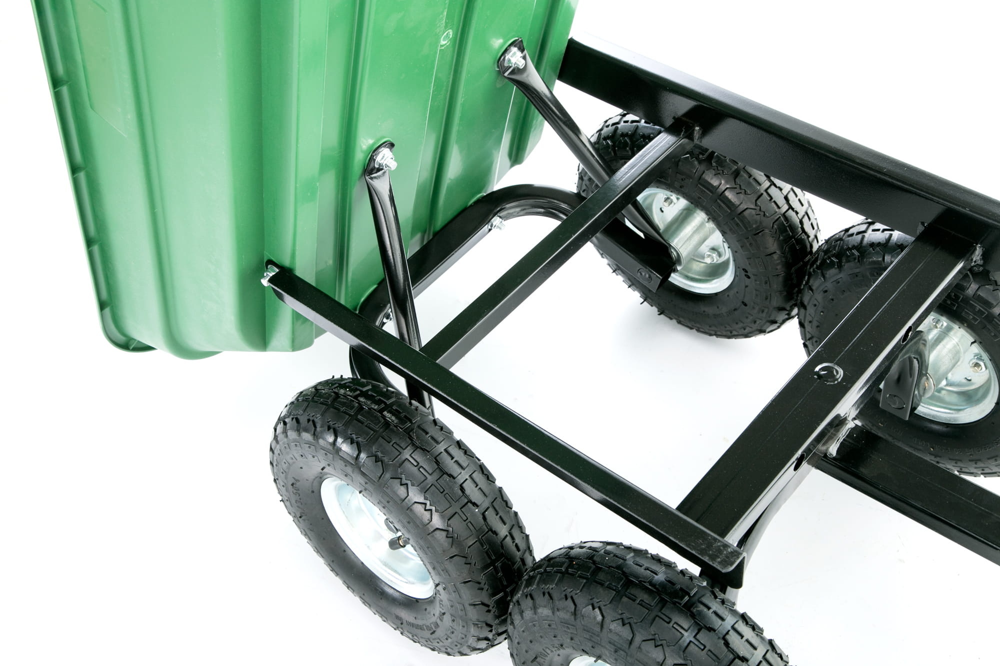 Tuinkar - kruiwagen - tot 350 kg - met kiepfunctie - groen