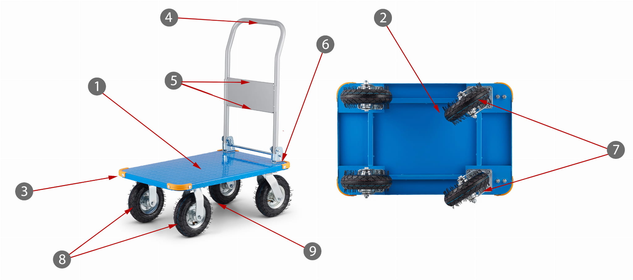 Transportwagen - plateauwagen - inklapbaar - tot 450 kg