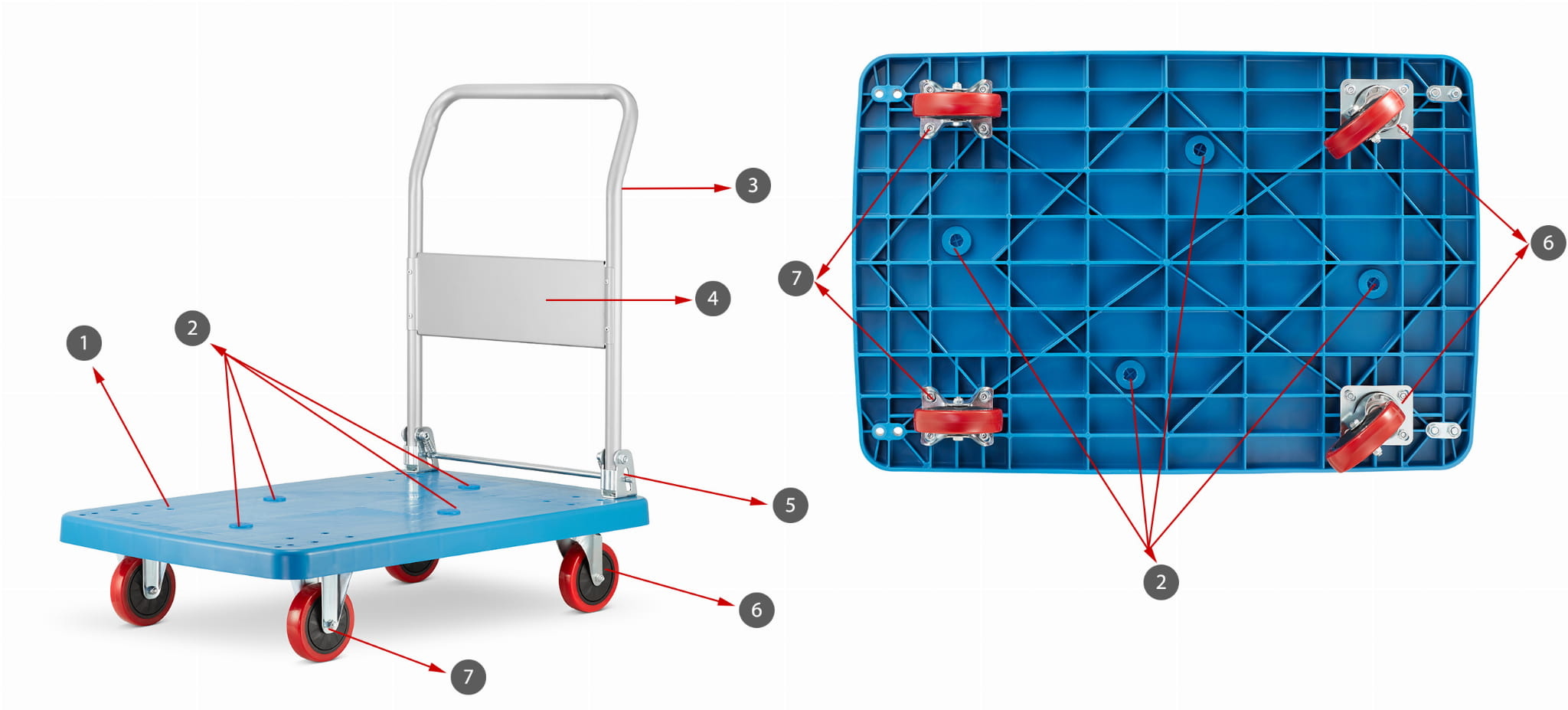 Transportwagen - plateauwagen - inklapbaar - tot 300 kg