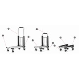 Transportwagen - 71x41cm - opvouwbaar - tot 150 kg - aluminium