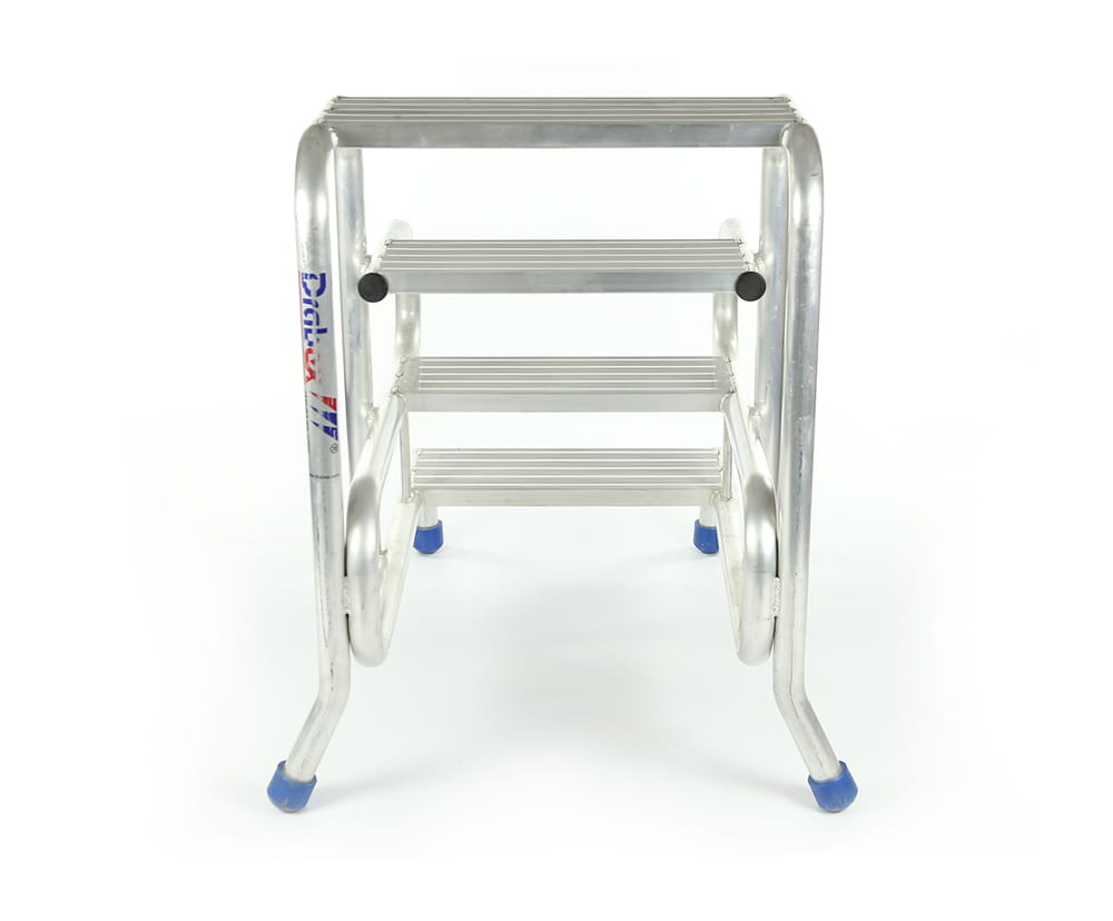 Opstap - plateautrap - 4 treden - 95,5x69x98cm - aluminium