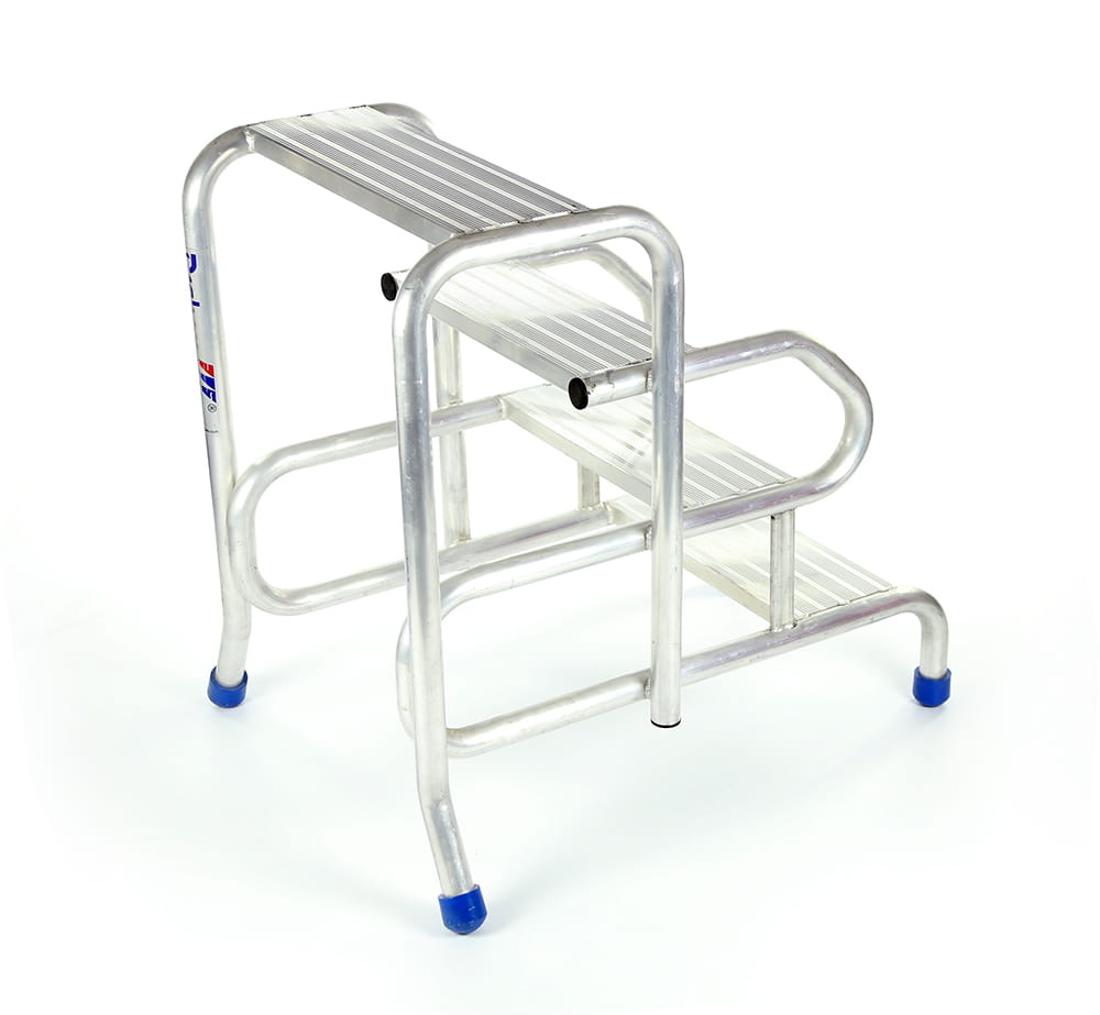 Opstap - plateautrap - 4 treden - 95,5x69x98cm - aluminium