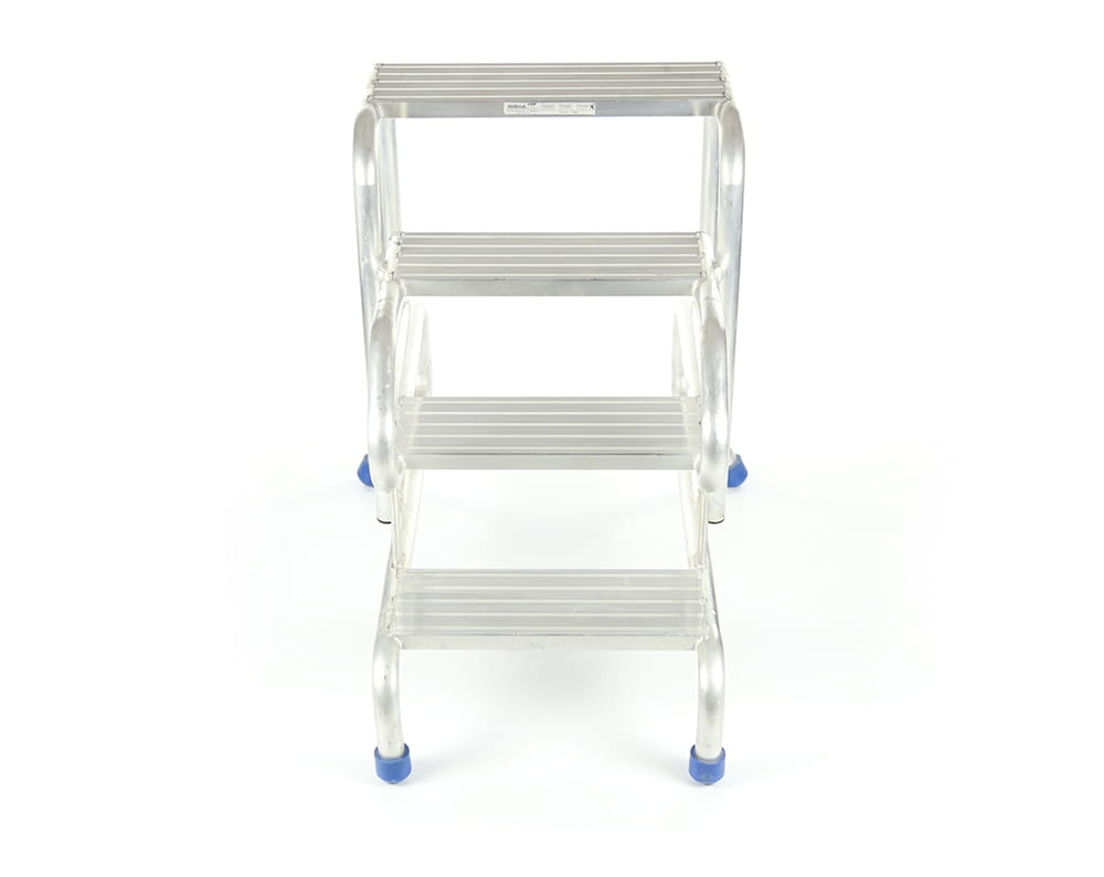 Opstap - plateautrap - 4 treden - 95,5x69x98cm - aluminium