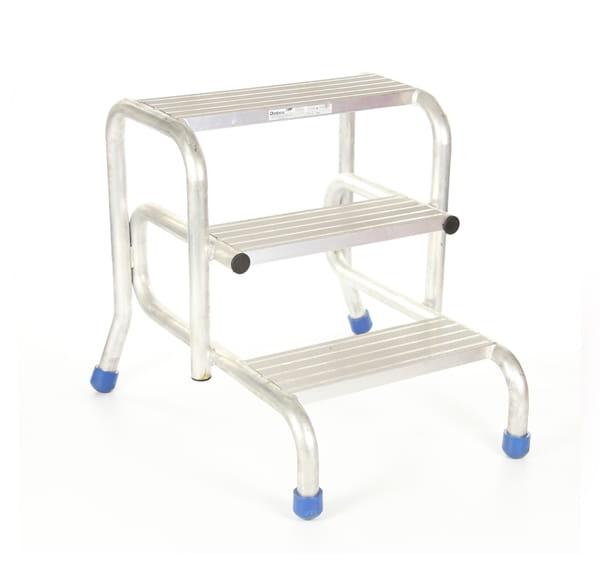 Opstap - plateautrap - 3 treden - 82,7x69x73,5cm - aluminium